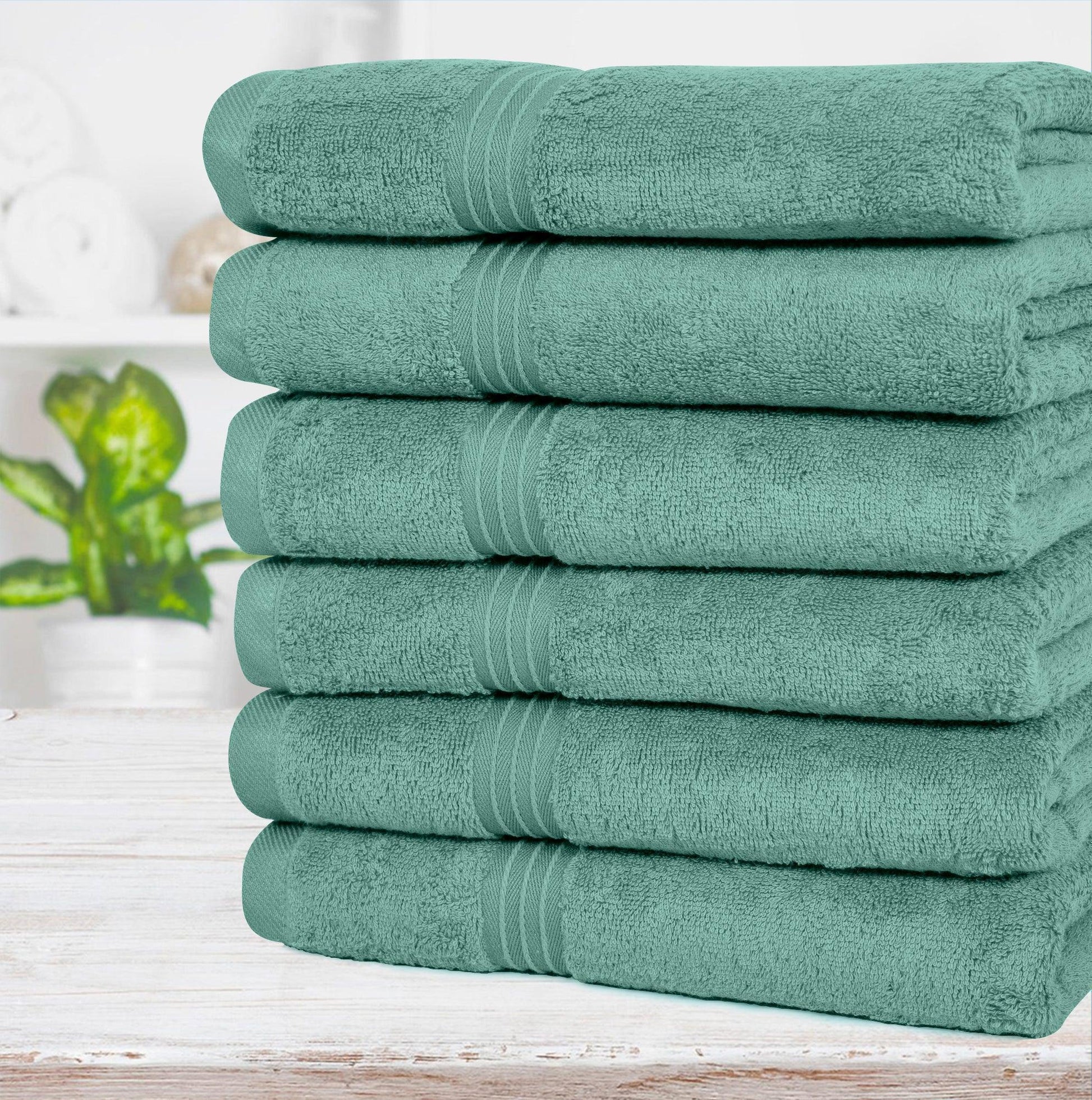 Large Hand Towels - 6 Pack (50 x 100 cm) | 100% Combed Cotton, Ultra Soft & Highly Absorbent | Premium Hotel & Spa Quality Towels. Available in a variety of colours - Bliss Kingdom