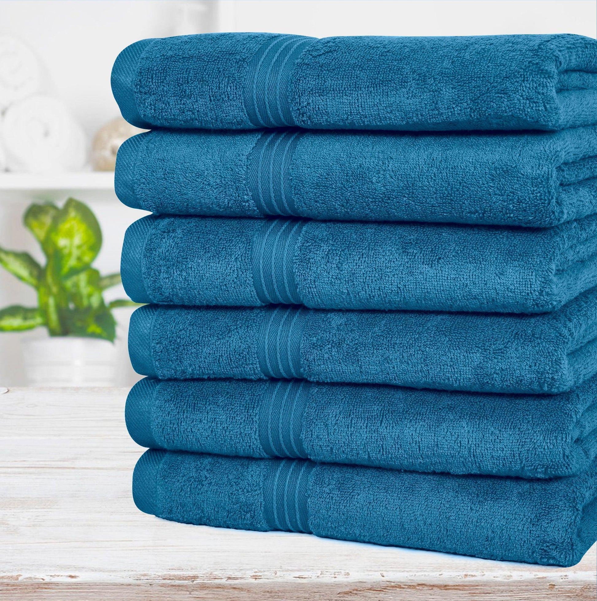 Large Hand Towels - 6 Pack (50 x 100 cm) | 100% Combed Cotton, Ultra Soft & Highly Absorbent | Premium Hotel & Spa Quality Towels. Available in a variety of colours - Bliss Kingdom