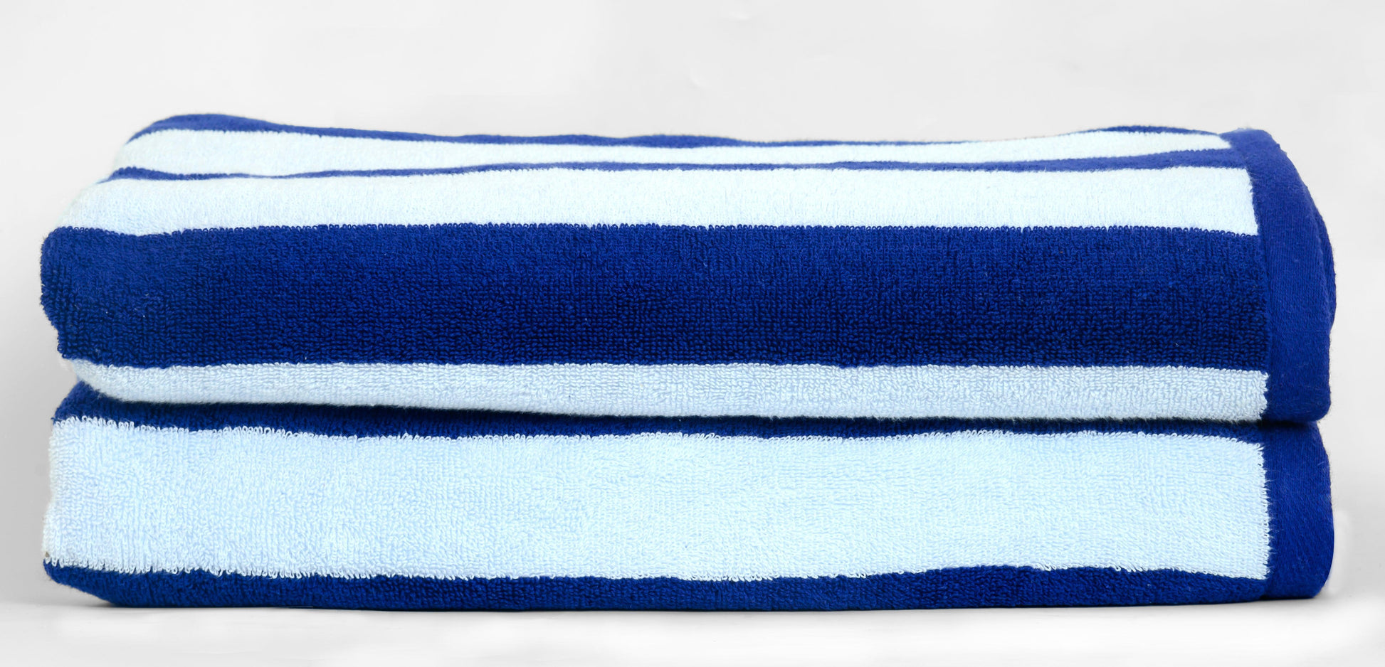 Beach/Pool Towels - Extra Large 100% Cotton, Cabana Stripes, Extra Soft & Highly Absorbent, (Pack of 2, Size 90x180cm), Available in a variety of colours - Bliss Kingdom