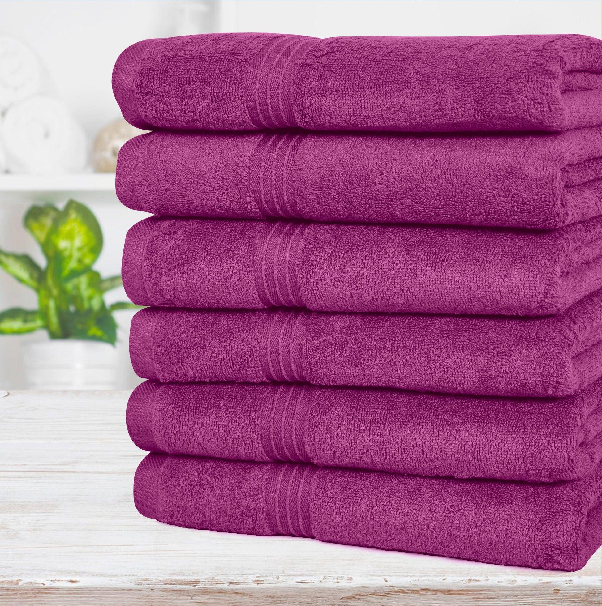 Large Hand Towels - 6 Pack (50 x 100 cm) | 100% Combed Cotton, Ultra Soft & Highly Absorbent | Premium Hotel & Spa Quality Towels. Available in a variety of colours - Bliss Kingdom