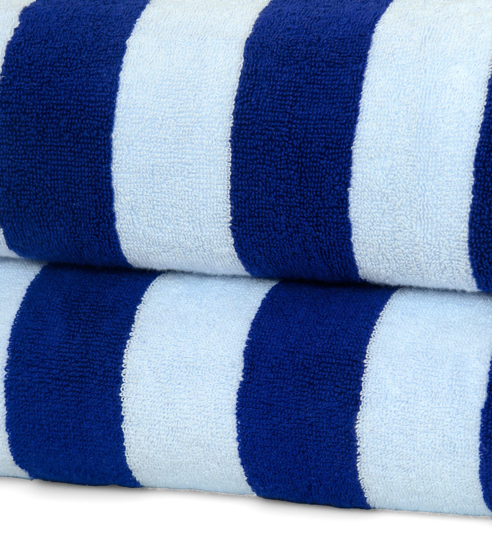 Beach/Pool Towels - Extra Large 100% Cotton, Cabana Stripes, Extra Soft & Highly Absorbent, (Pack of 2, Size 90x180cm), Available in a variety of colours - Bliss Kingdom