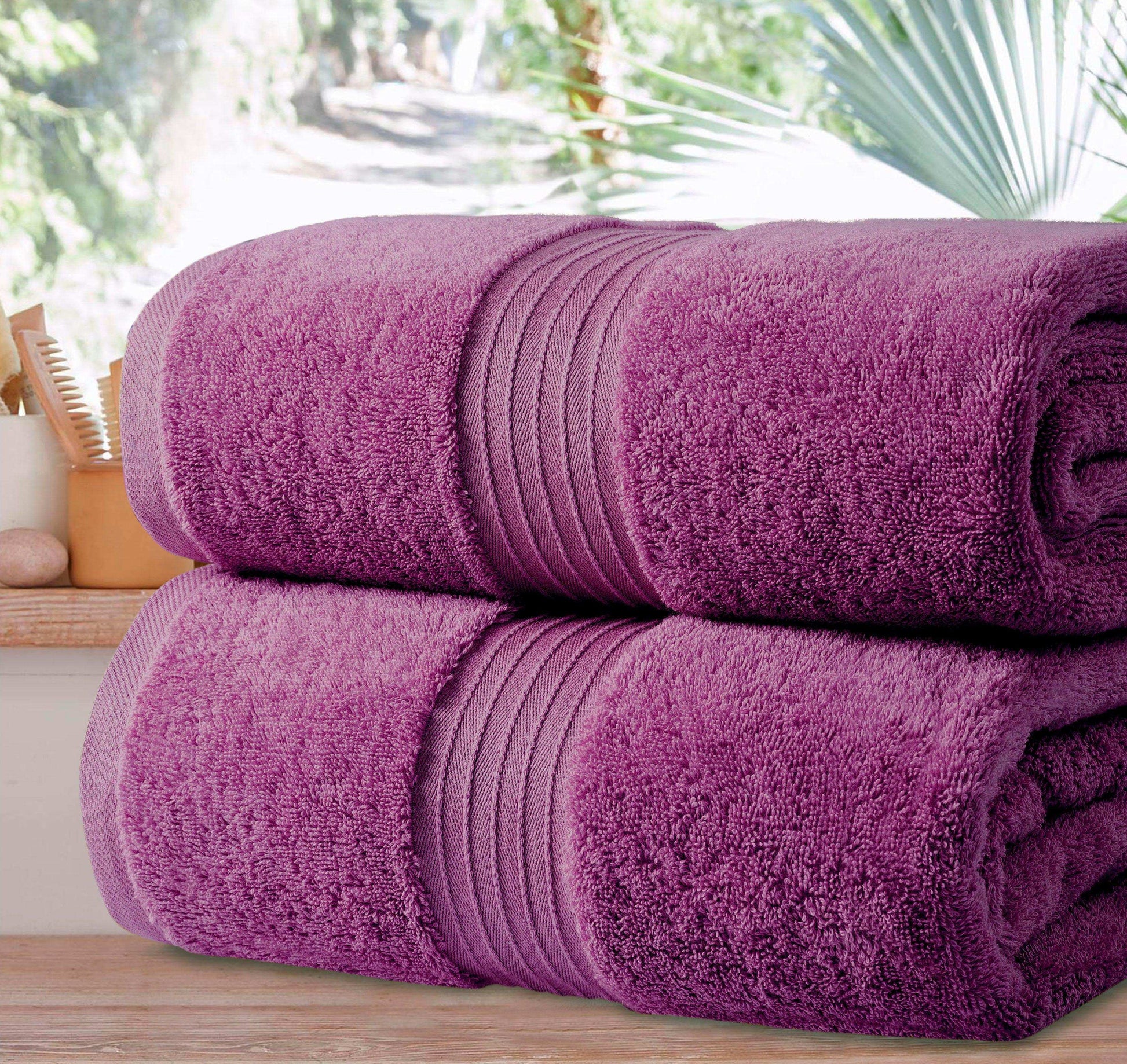 Jumbo Bath Sheets - 2 Pack (90x180 cm) | Extra-Large, Quick-Dry, 100% Combed Cotton Towels | Super Soft & Highly Absorbent for Home & Hotel Use. Available in a variety of colours - Bliss Kingdom