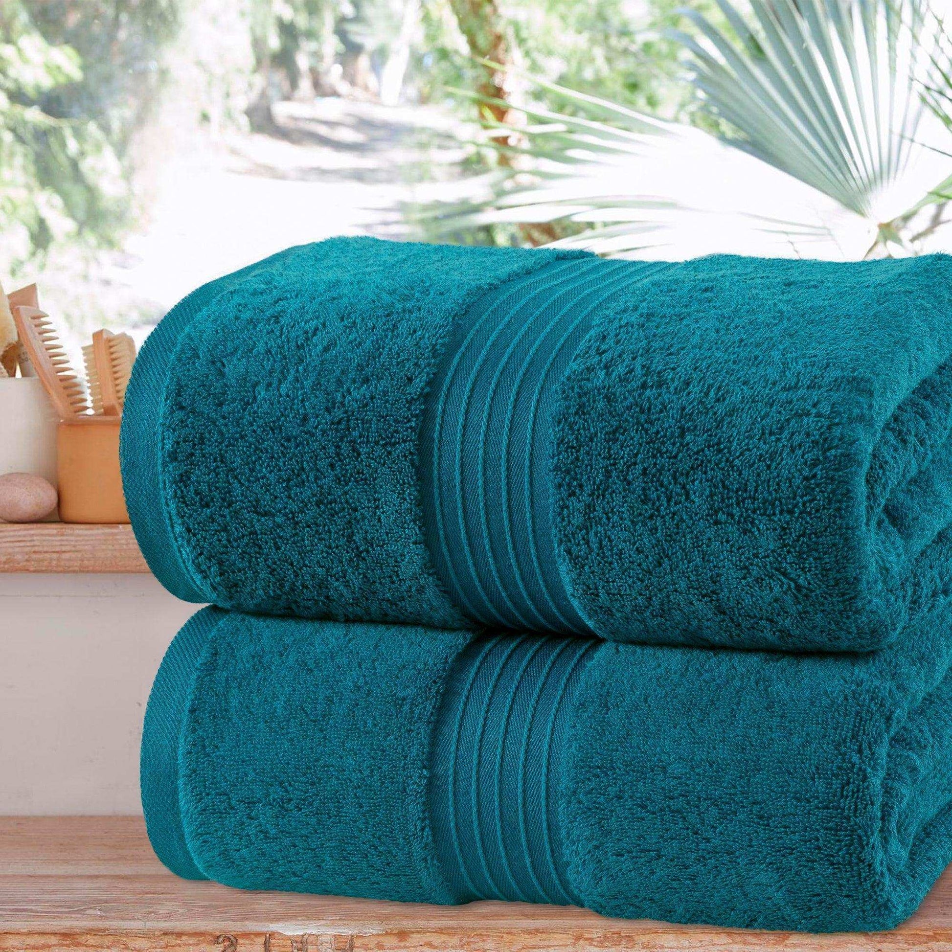 Jumbo Bath Sheets - 2 Pack (90x180 cm) | Extra-Large, Quick-Dry, 100% Combed Cotton Towels | Super Soft & Highly Absorbent for Home & Hotel Use. Available in a variety of colours - Bliss Kingdom