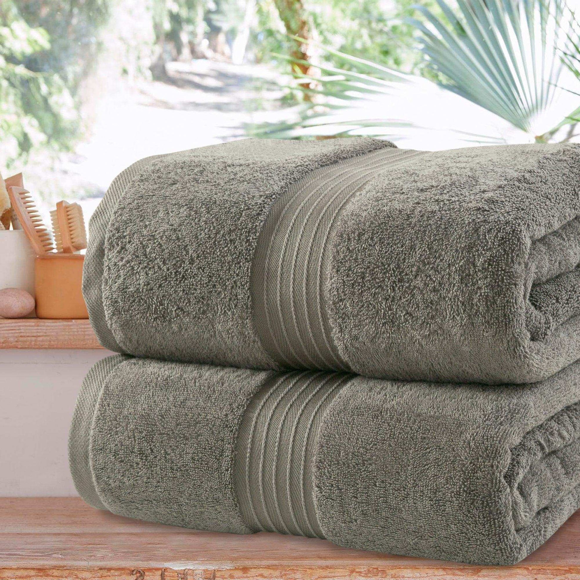 Jumbo Bath Sheets - 2 Pack (90x180 cm) | Extra-Large, Quick-Dry, 100% Combed Cotton Towels | Super Soft & Highly Absorbent for Home & Hotel Use. Available in a variety of colours - Bliss Kingdom