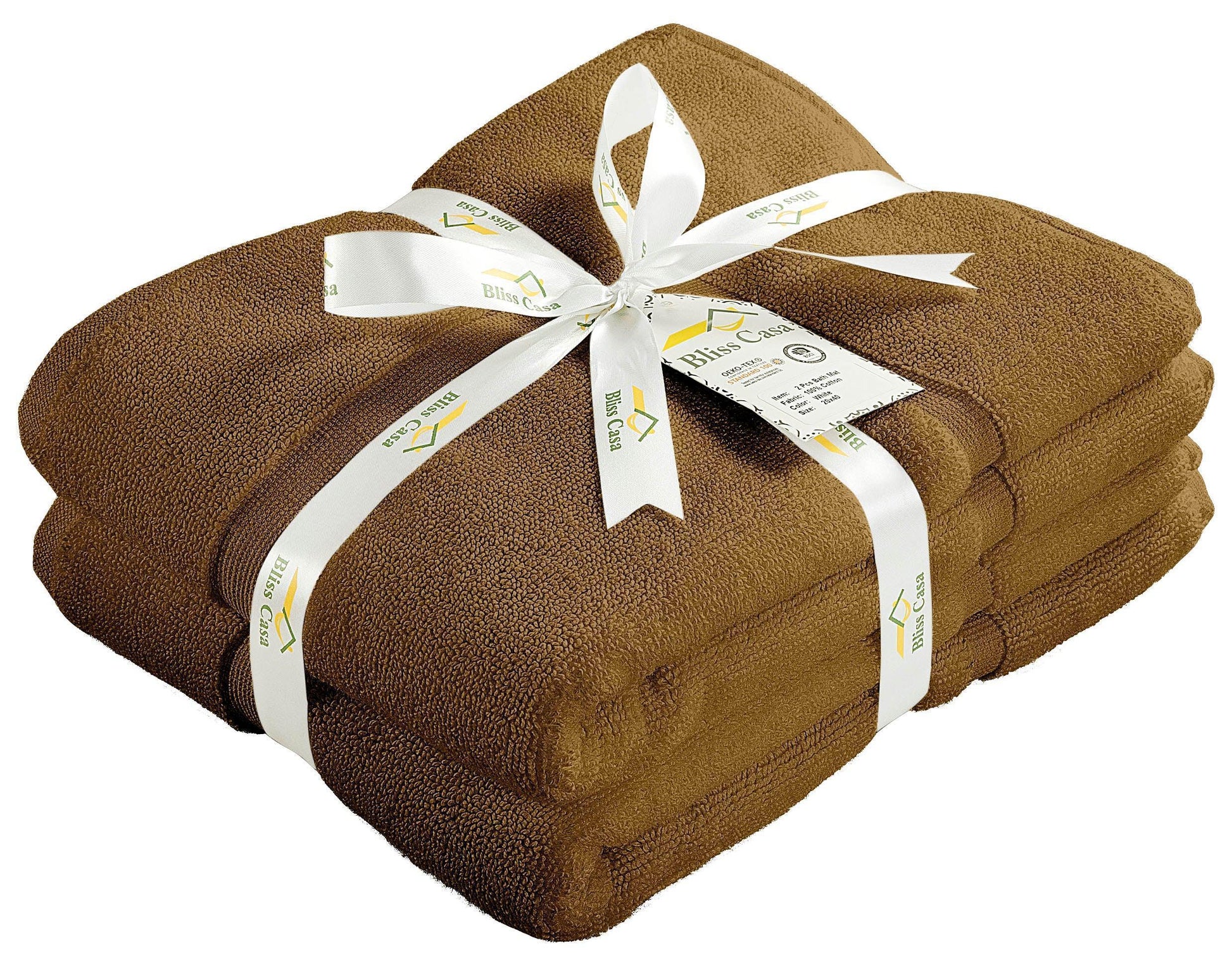 Bath Mats - 2 Pack (50 x 80 cm) | 100% Cotton 1000 GSM Super Soft, Extra Absorbent Floor Mats for Bathrooms & Kitchen for an Elegant Look. Available in a variety of colours - Bliss Kingdom