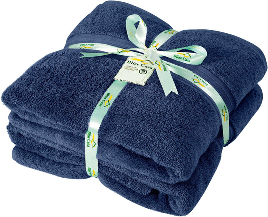 Jumbo Bath Sheets - 2 Pack (90x180 cm) | Extra-Large, Quick-Dry, 100% Combed Cotton Towels | Super Soft & Highly Absorbent for Home & Hotel Use. Available in a variety of colours - Bliss Kingdom