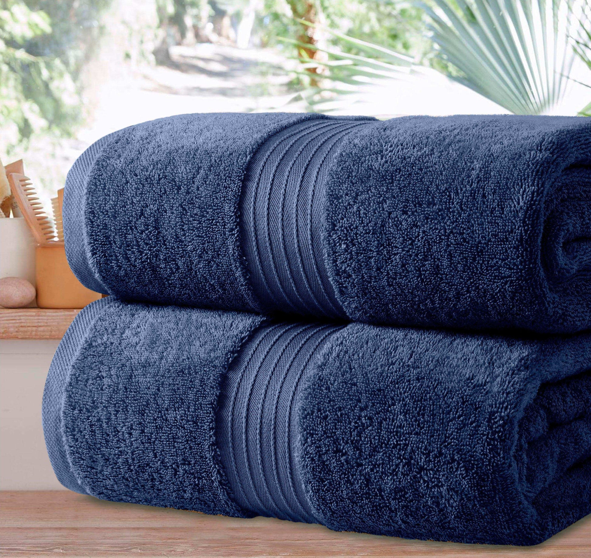 Jumbo Bath Sheets - 2 Pack (90x180 cm) | Extra-Large, Quick-Dry, 100% Combed Cotton Towels | Super Soft & Highly Absorbent for Home & Hotel Use. Available in a variety of colours - Bliss Kingdom