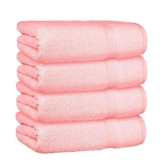 Bliss Kingdom 100% Combed Cotton Bath Towels 4-Pack – Large 70x140 cm, Soft & Absorbent, Quick Dry, Durable Bathroom Towels for Home, Spa & Hotel Use
