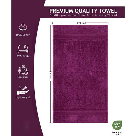 Bliss Kingdom 100% Combed Cotton Bath Towels 4-Pack – Large 70x140 cm, Soft & Absorbent, Quick Dry, Durable Bathroom Towels for Home, Spa & Hotel Use