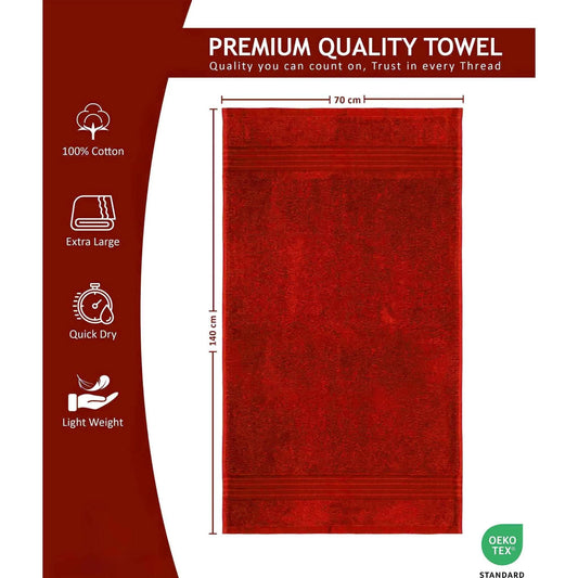 Bliss Kingdom 100% Combed Cotton Bath Towels 4-Pack – Large 70x140 cm, Soft & Absorbent, Quick Dry, Durable Bathroom Towels for Home, Spa & Hotel Use