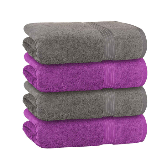 Bliss Kingdom 100% Combed Cotton Bath Towels 4-Pack – Large 70x140 cm, Soft & Absorbent, Quick Dry, Durable Bathroom Towels for Home, Spa & Hotel Use