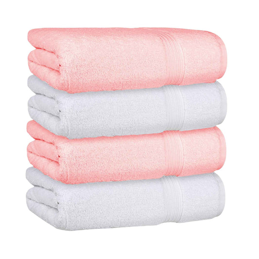 Bliss Kingdom 100% Combed Cotton Bath Towels 4-Pack – Large 70x140 cm, Soft & Absorbent, Quick Dry, Durable Bathroom Towels for Home, Spa & Hotel Use
