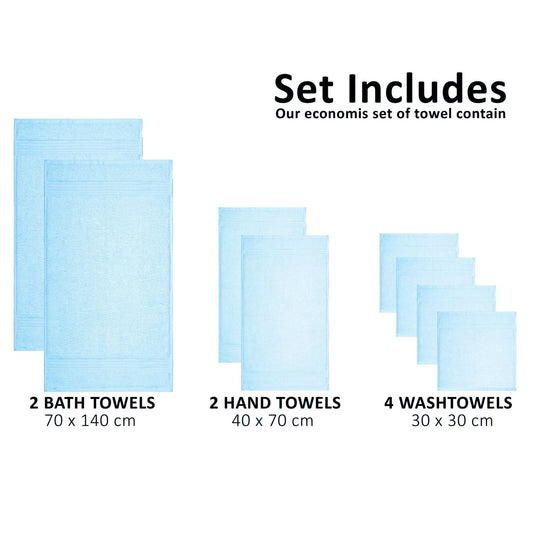Bliss Kingdom 100% Combed Cotton 8-Piece Towel Set – Luxury Soft & Absorbent Bath Towels, Hand Towels & Washcloths for Bathroom – Quick Dry, Durable & Gift Ready