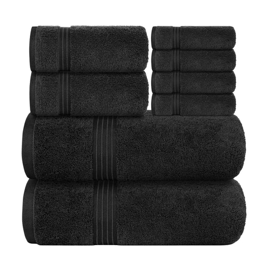 Bliss Kingdom 100% Combed Cotton 8-Piece Towel Set – Luxury Soft & Absorbent Bath Towels, Hand Towels & Washcloths for Bathroom – Quick Dry, Durable & Gift Ready