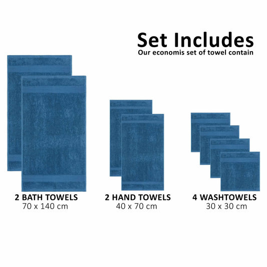 Bliss Kingdom 100% Combed Cotton 8-Piece Towel Set – Luxury Soft & Absorbent Bath Towels, Hand Towels & Washcloths for Bathroom – Quick Dry, Durable & Gift Ready