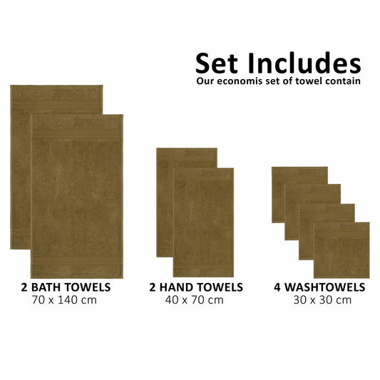 100% Combed Cotton 8-Piece Towel Set