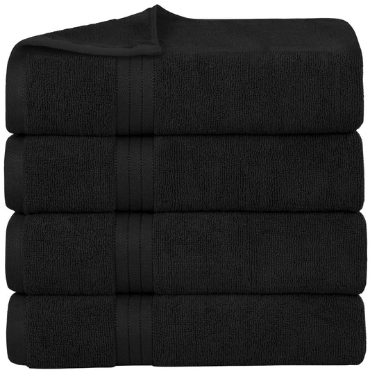 Bliss Kingdom 100% Cotton Bath Towels 4-Pack – Large 27x54 Inches, Soft & Absorbent, Durable Quick Dry Towels for Bathroom, Spa & Hotel Use
