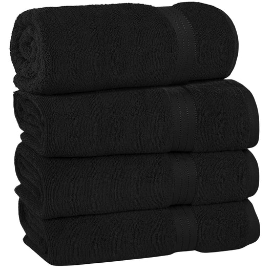 Bliss Kingdom 100% Cotton Bath Towels 4-Pack – Large 27x54 Inches, Soft & Absorbent, Durable Quick Dry Towels for Bathroom, Spa & Hotel Use