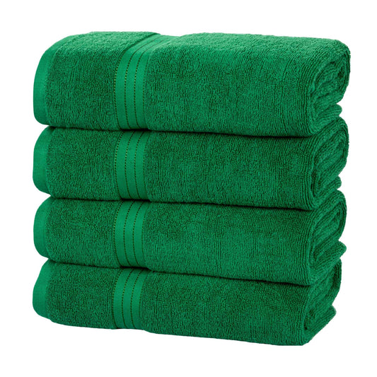 Bliss Kingdom 100% Cotton Bath Towels 4-Pack – Large 27x54 Inches, Soft & Absorbent, Durable Quick Dry Towels for Bathroom, Spa & Hotel Use