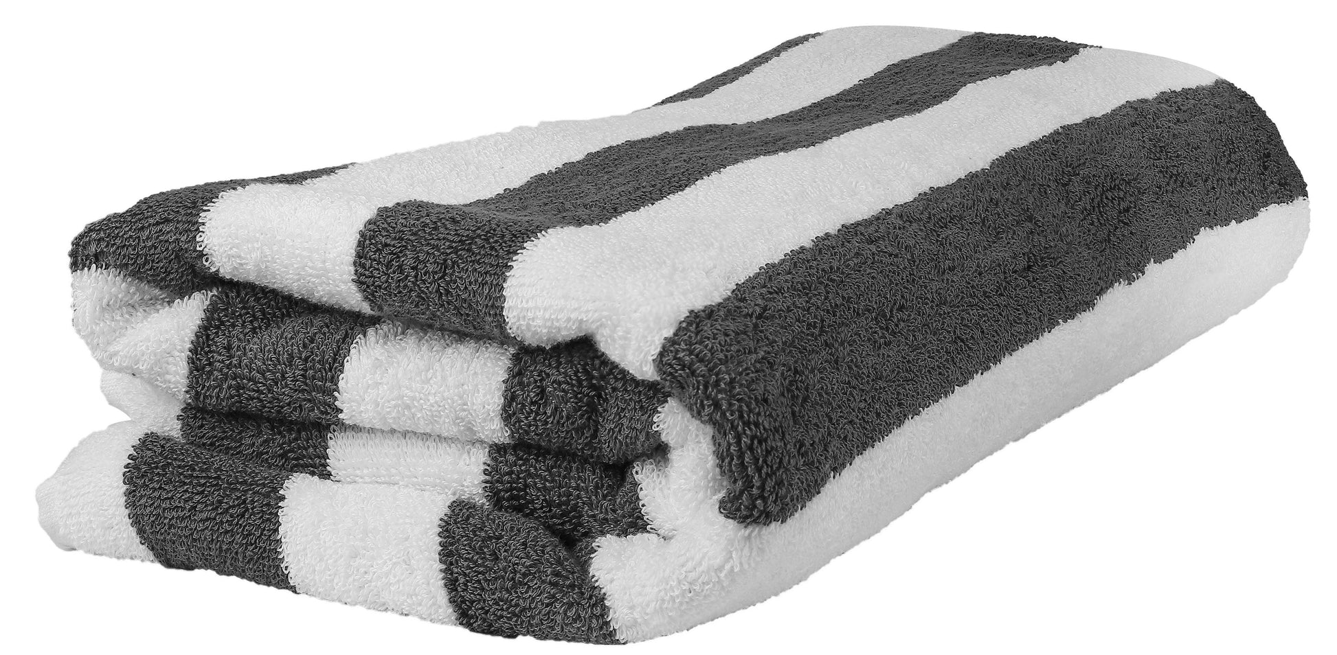 Beach/Pool Towels - Extra Large 100% Cotton, Cabana Stripes, Extra Soft & Highly Absorbent, (Pack of 2, Size 90x180cm), Available in a variety of colours - Bliss Kingdom
