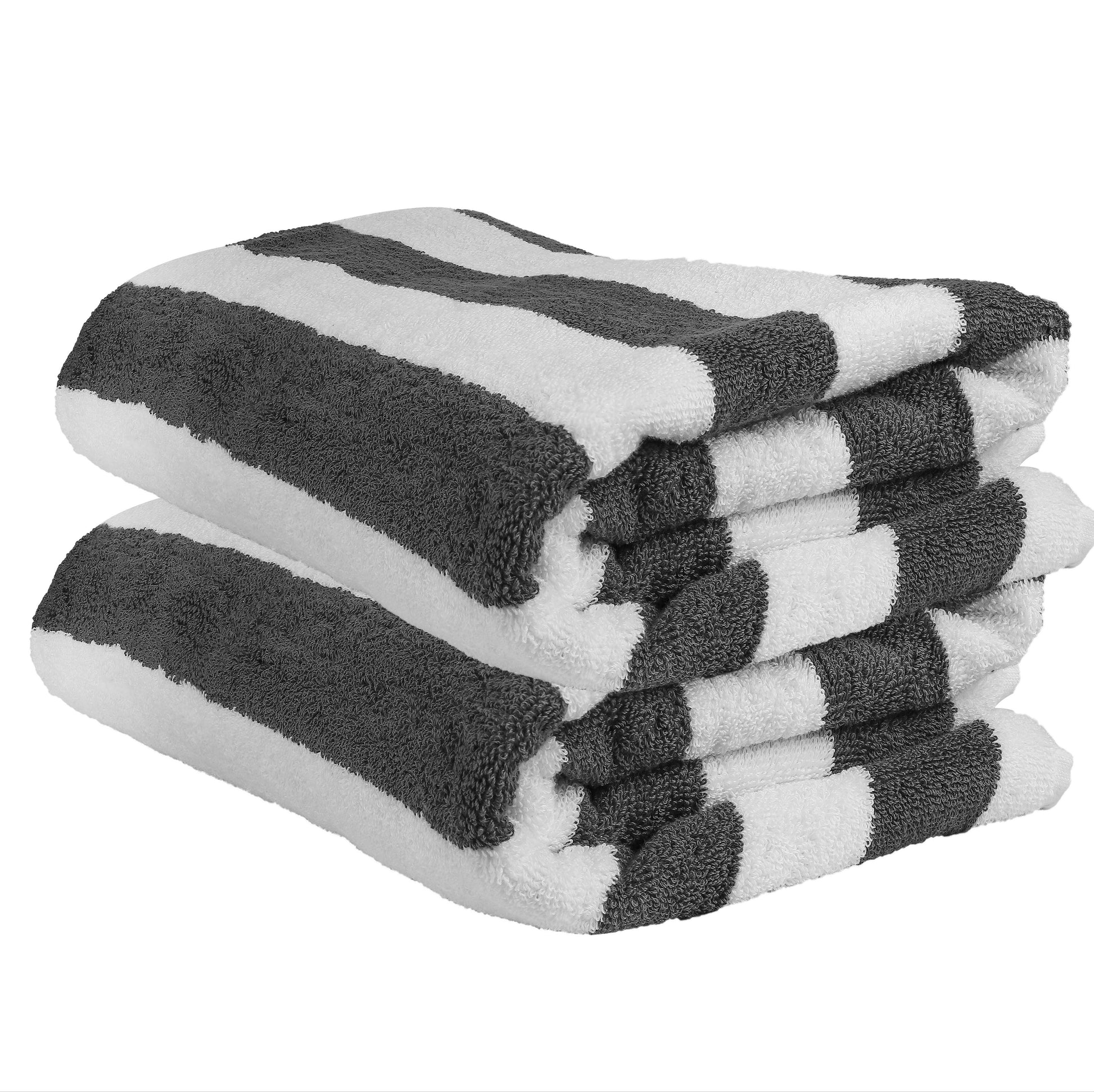 Beach/Pool Towels - Extra Large 100% Cotton, Cabana Stripes, Extra Soft & Highly Absorbent, (Pack of 2, Size 90x180cm), Available in a variety of colours - Bliss Kingdom