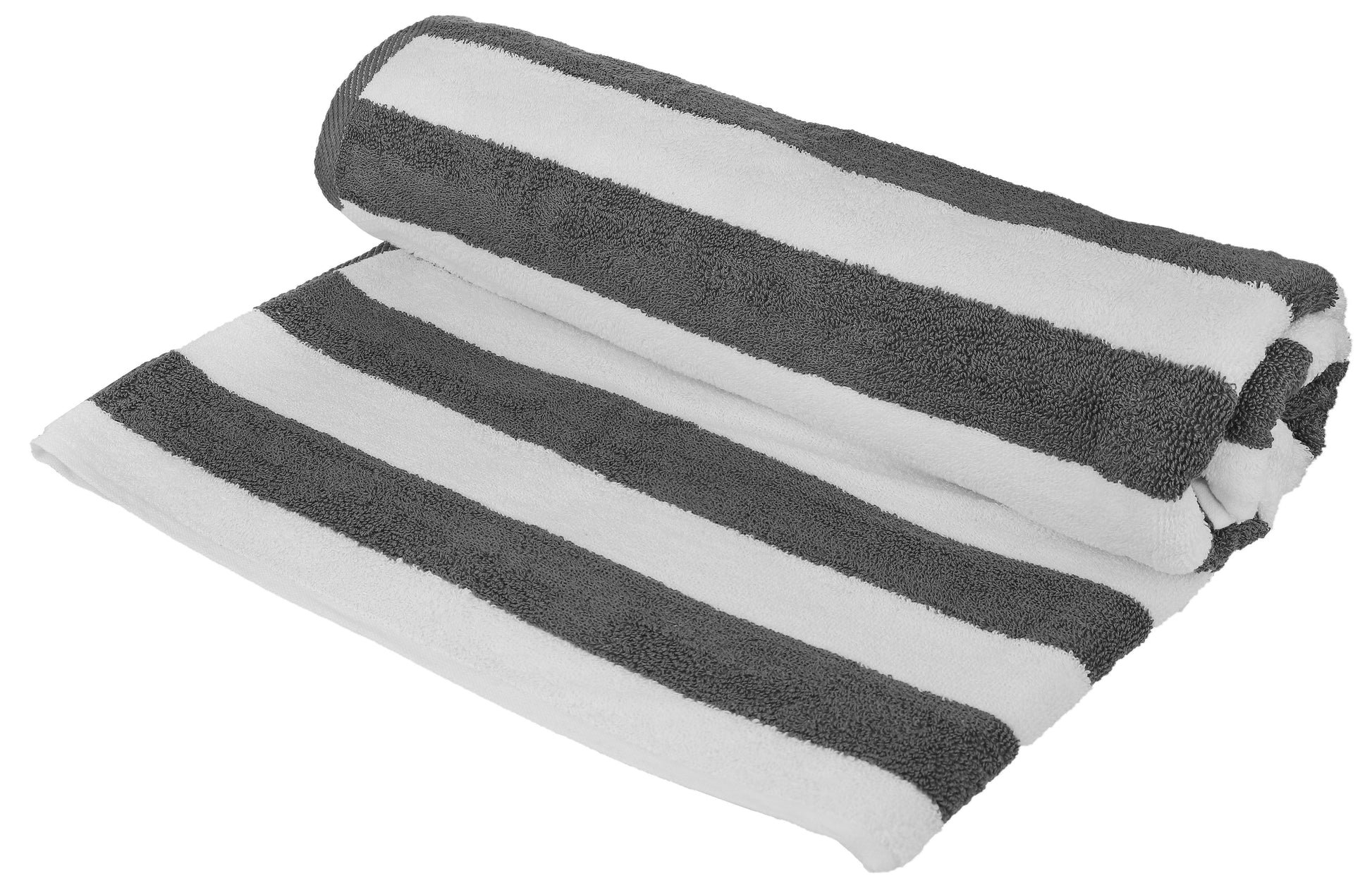 Beach/Pool Towels - Extra Large 100% Cotton, Cabana Stripes, Extra Soft & Highly Absorbent, (Pack of 2, Size 90x180cm), Available in a variety of colours - Bliss Kingdom
