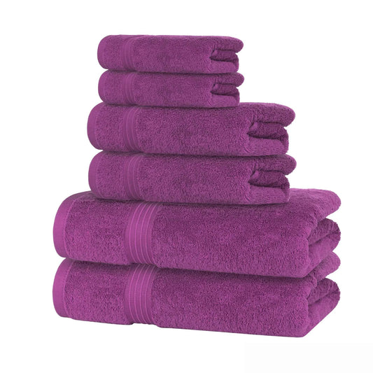 Bliss Kingdom 100% Combed Cotton 6-Piece Towel Set – Luxury Soft & Absorbent Bath Towels, Hand Towels & Washcloths for Bathroom – Quick Dry, Durable & Gift Ready