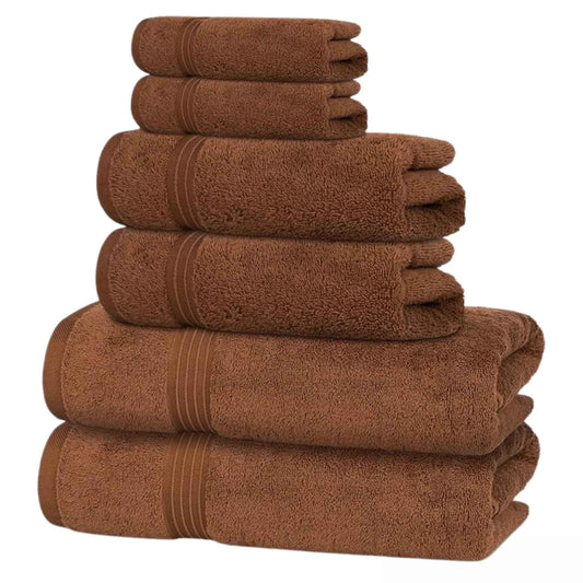 Bliss Kingdom 100% Combed Cotton 6-Piece Towel Set – Luxury Soft & Absorbent Bath Towels, Hand Towels & Washcloths for Bathroom – Quick Dry, Durable & Gift Ready