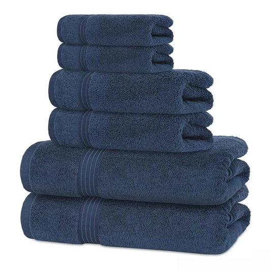 Bliss Kingdom 100% Combed Cotton 6-Piece Towel Set – Luxury Soft & Absorbent Bath Towels, Hand Towels & Washcloths for Bathroom – Quick Dry, Durable & Gift Ready