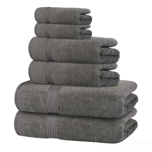 Bliss Kingdom 100% Combed Cotton 6-Piece Towel Set – Luxury Soft & Absorbent Bath Towels, Hand Towels & Washcloths for Bathroom – Quick Dry, Durable & Gift Ready