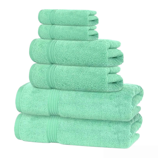 Bliss Kingdom 100% Combed Cotton 6-Piece Towel Set – Luxury Soft & Absorbent Bath Towels, Hand Towels & Washcloths for Bathroom – Quick Dry, Durable & Gift Ready