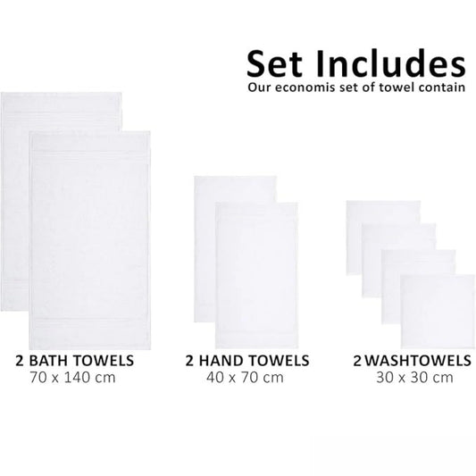 Bliss Kingdom 100% Combed Cotton 6-Piece Towel Set – Luxury Soft & Absorbent Bath Towels, Hand Towels & Washcloths for Bathroom – Quick Dry, Durable & Gift Ready