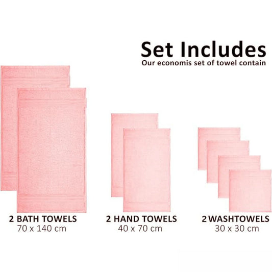 Bliss Kingdom 100% Combed Cotton 6-Piece Towel Set – Luxury Soft & Absorbent Bath Towels, Hand Towels & Washcloths for Bathroom – Quick Dry, Durable & Gift Ready