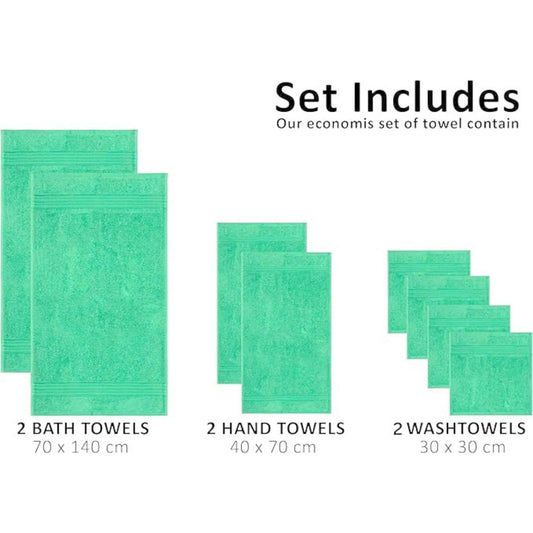 Bliss Kingdom 100% Combed Cotton 6-Piece Towel Set – Luxury Soft & Absorbent Bath Towels, Hand Towels & Washcloths for Bathroom – Quick Dry, Durable & Gift Ready