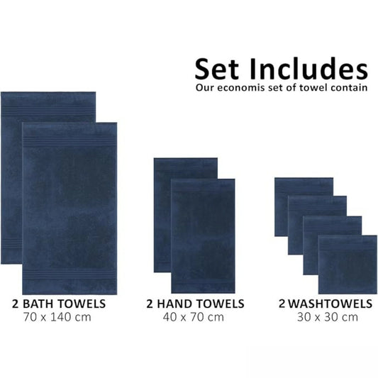 Bliss Kingdom 100% Combed Cotton 6-Piece Towel Set – Luxury Soft & Absorbent Bath Towels, Hand Towels & Washcloths for Bathroom – Quick Dry, Durable & Gift Ready
