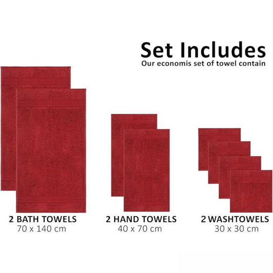 Bliss Kingdom 100% Combed Cotton 6-Piece Towel Set – Luxury Soft & Absorbent Bath Towels, Hand Towels & Washcloths for Bathroom – Quick Dry, Durable & Gift Ready