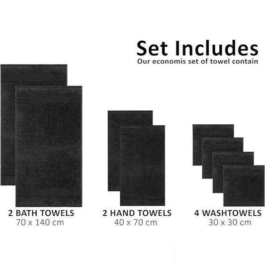 Bliss Kingdom 100% Combed Cotton 6-Piece Towel Set – Luxury Soft & Absorbent Bath Towels, Hand Towels & Washcloths for Bathroom – Quick Dry, Durable & Gift Ready