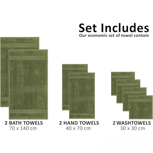 Bliss Kingdom 100% Combed Cotton 6-Piece Towel Set – Luxury Soft & Absorbent Bath Towels, Hand Towels & Washcloths for Bathroom – Quick Dry, Durable & Gift Ready