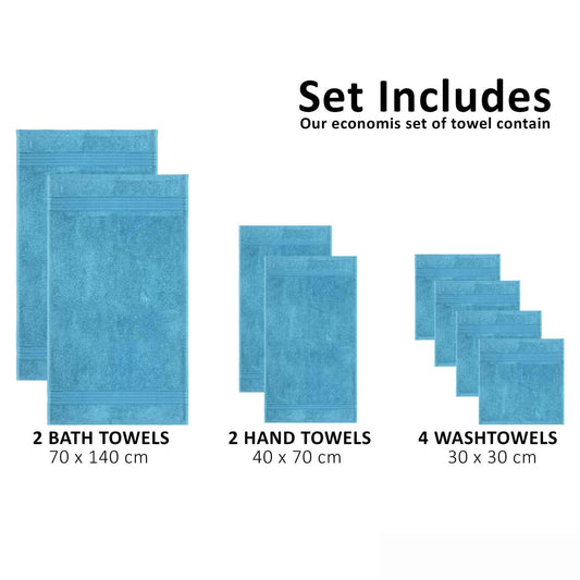Bliss Kingdom 100% Combed Cotton 6-Piece Towel Set – Luxury Soft & Absorbent Bath Towels, Hand Towels & Washcloths for Bathroom – Quick Dry, Durable & Gift Ready