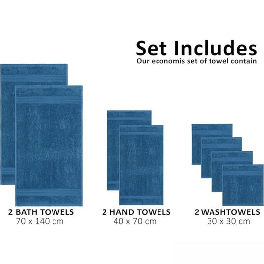 Bliss Kingdom 100% Combed Cotton 6-Piece Towel Set – Luxury Soft & Absorbent Bath Towels, Hand Towels & Washcloths for Bathroom – Quick Dry, Durable & Gift Ready