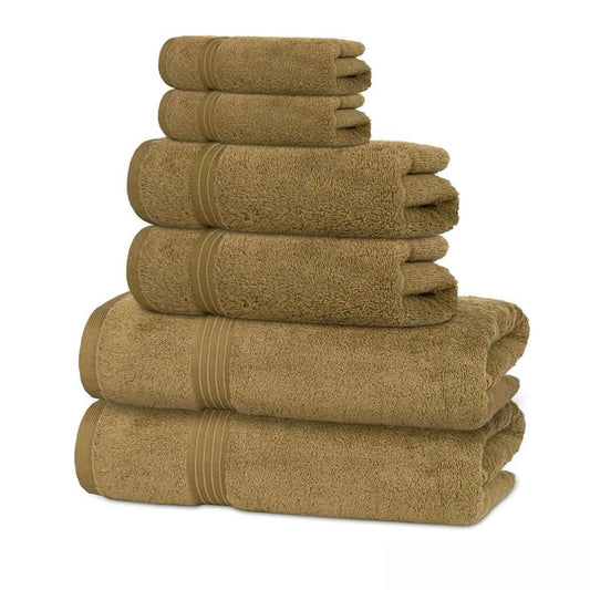 Bliss Kingdom 100% Combed Cotton 6-Piece Towel Set – Luxury Soft & Absorbent Bath Towels, Hand Towels & Washcloths for Bathroom – Quick Dry, Durable & Gift Ready
