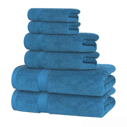 Bliss Kingdom 100% Combed Cotton 6-Piece Towel Set – Luxury Soft & Absorbent Bath Towels, Hand Towels & Washcloths for Bathroom – Quick Dry, Durable & Gift Ready