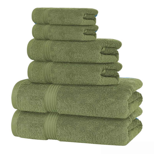 Bliss Kingdom 100% Combed Cotton 6-Piece Towel Set – Luxury Soft & Absorbent Bath Towels, Hand Towels & Washcloths for Bathroom – Quick Dry, Durable & Gift Ready