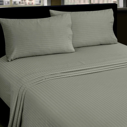 Bliss Kingdom 2 Pieces 1cm Stripe Bed Sheets Twin (100x200+30 cm) - Soft Satin Sheet Set with Pillowcases