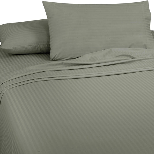 Bliss Kingdom 2 Pieces 1cm Stripe Bed Sheets Twin (100x200+30 cm) - Soft Satin Sheet Set with Pillowcases