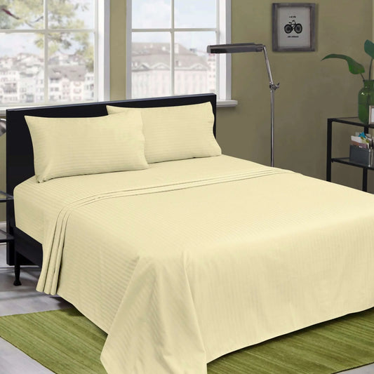 Bliss Kingdom 2 Pieces 1cm Stripe Bed Sheets Twin (100x200+30 cm) - Soft Satin Sheet Set with Pillowcases