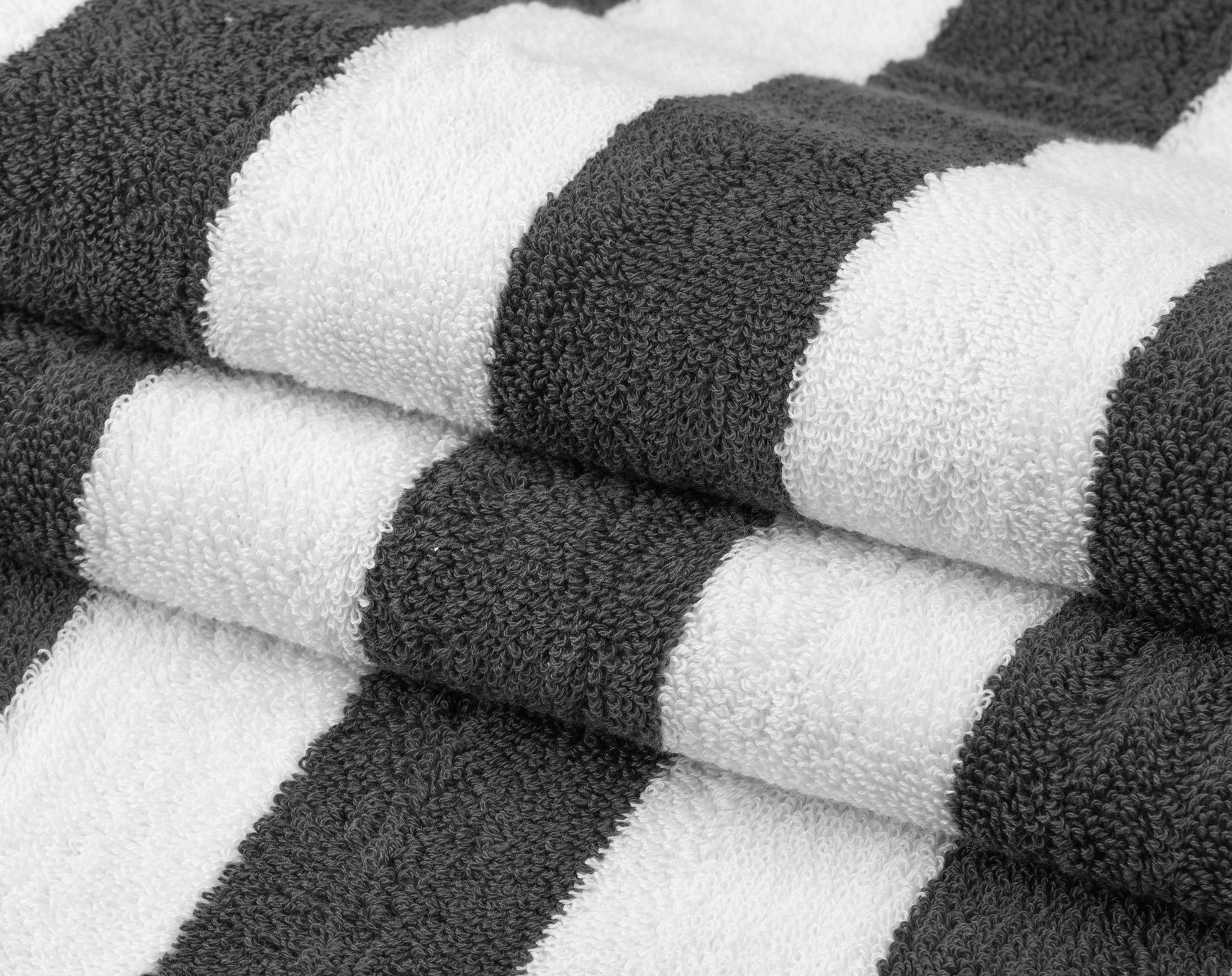 Beach/Pool Towels - Extra Large 100% Cotton, Cabana Stripes, Extra Soft & Highly Absorbent, (Pack of 2, Size 90x180cm), Available in a variety of colours - Bliss Kingdom
