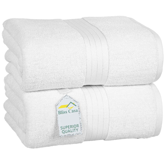 Bliss Kingdom Luxe Jumbo Bath Sheets 2-Pack – Extra Large 90x180 cm, 100% Combed Cotton, Soft & Absorbent Luxury Towels for Bathroom, Spa & Hotel Use