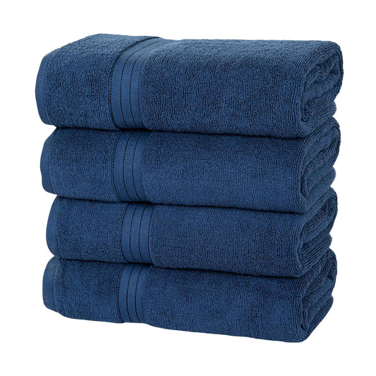 Bliss Kingdom 100% Cotton Bath Towels 4-Pack – Large 27x54 Inches, Soft & Absorbent, Durable Quick Dry Towels for Bathroom, Spa & Hotel Use