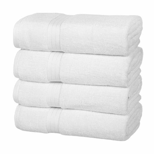 Bliss Kingdom 100% Cotton Bath Towels 4-Pack – Large 27x54 Inches, Soft & Absorbent, Durable Quick Dry Towels for Bathroom, Spa & Hotel Use